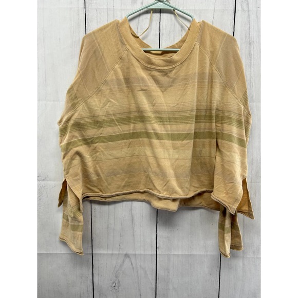 Free People We the Free Baja Long Sleeve Cropped Oversized Tee Size Medium - Picture 4 of 7